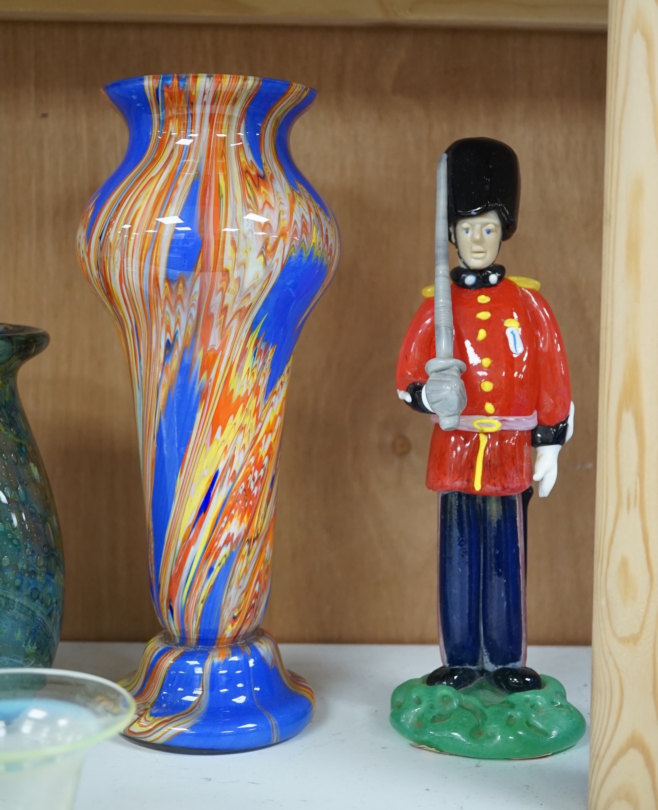 A quantity of various glass vases and figures to include Murano, tallest 31cm. Condition - varies